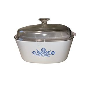 Corning Ware 5 Liter Blue Cornflower Dutch Oven A-5-8 W/Glass Pyrex Lid A12C